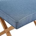 Indigo Blue Upholstered Ottoman Foot Stool 20Wx18Dx18H