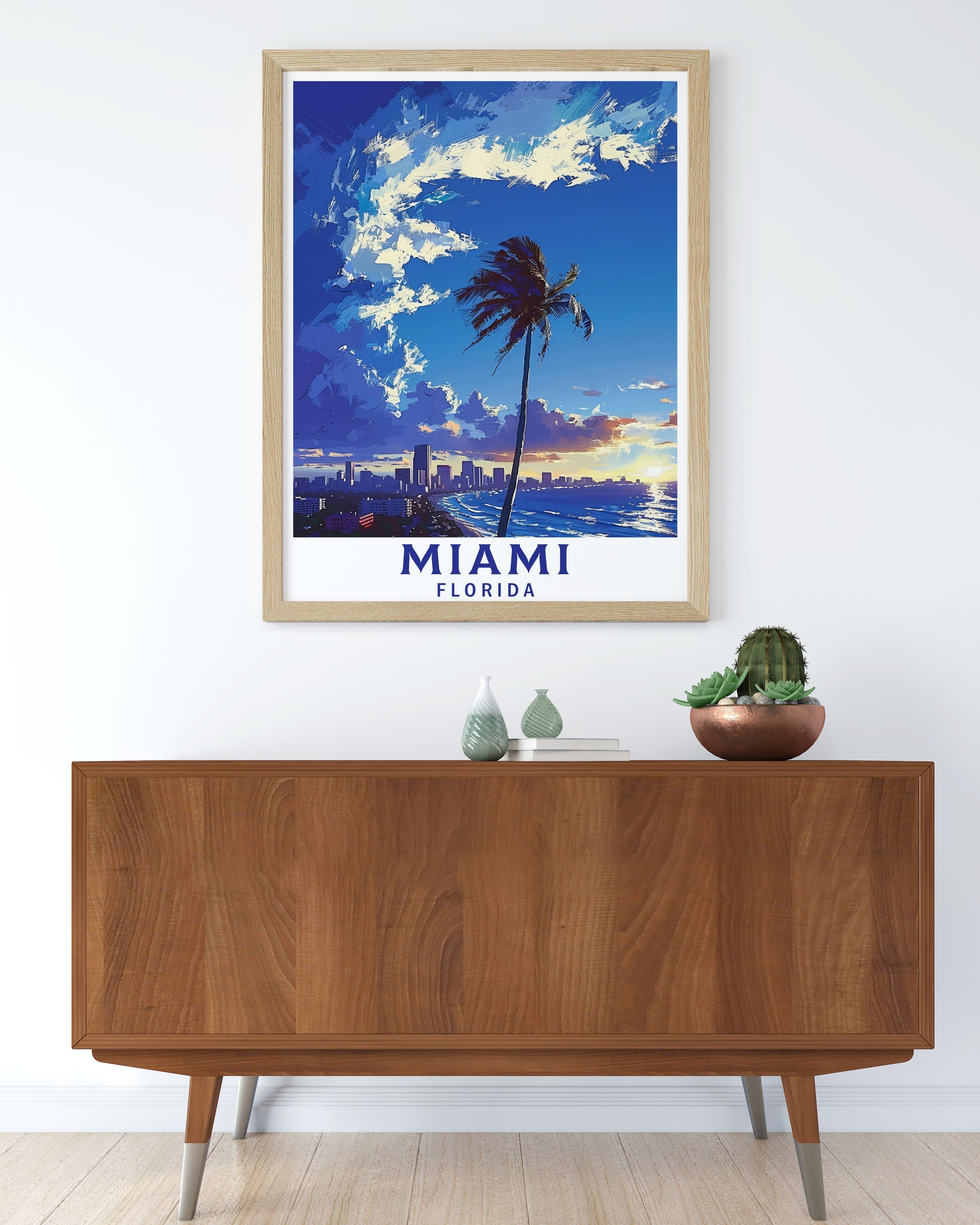 Miami  South Beach Poster - Florida Art Print - Miami Beach Wall Print - Miami Travel Poster