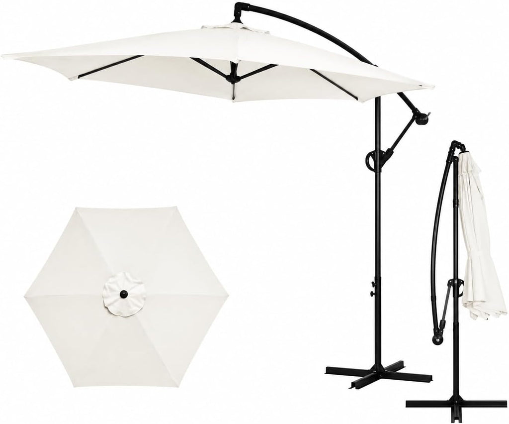 9ft Off set Cantilever Weatherproof Umbrella With Tilt