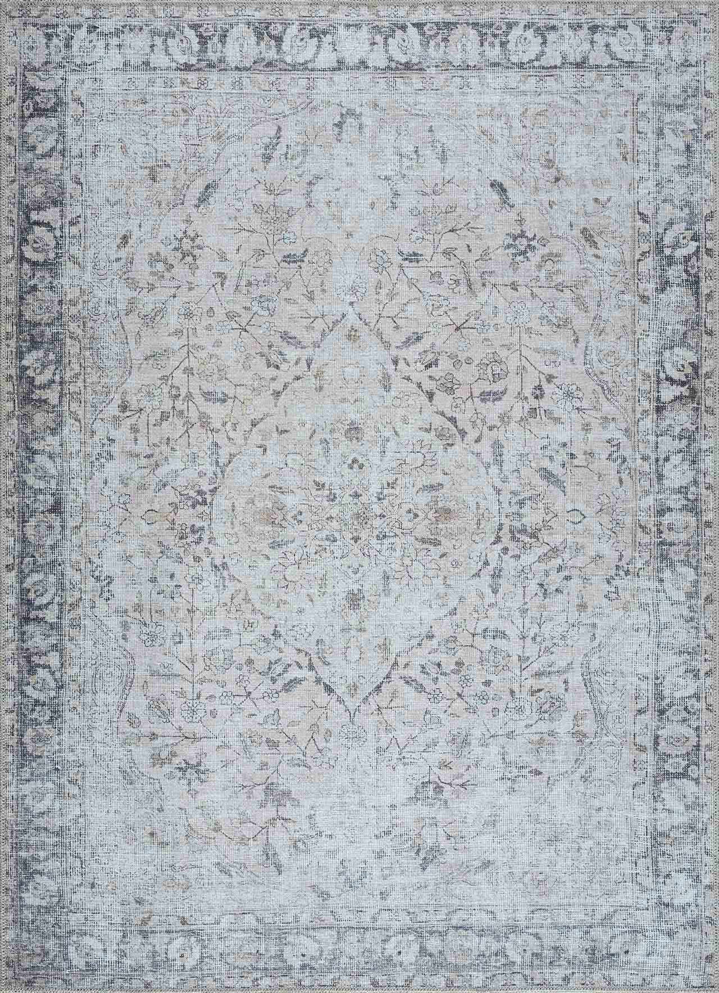 Haile Green & Pink Washable Area Rug - Clearance