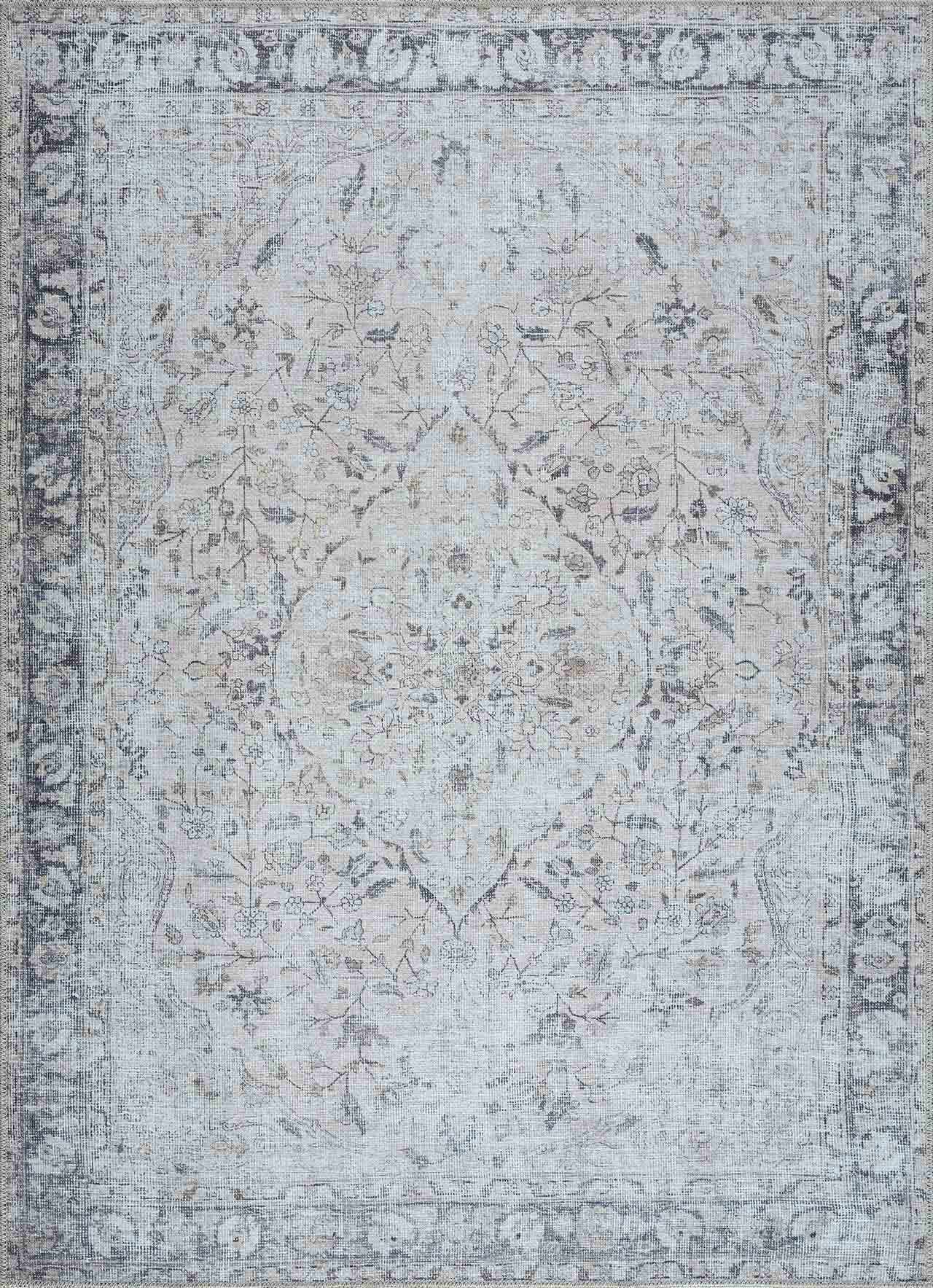 Haile Green & Pink Washable Area Rug - Clearance