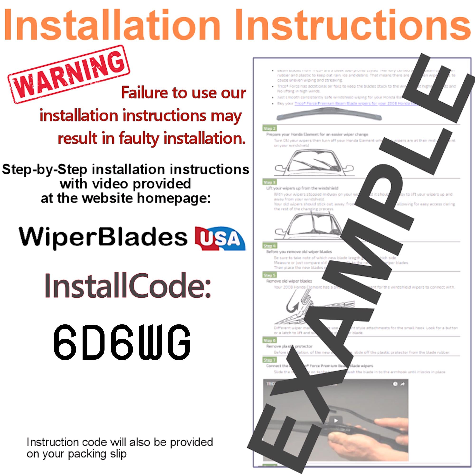 2011 Honda CR-Z Wiper Blades w/1yr Wear Warranty (Set of 3) w/Rear Wipers