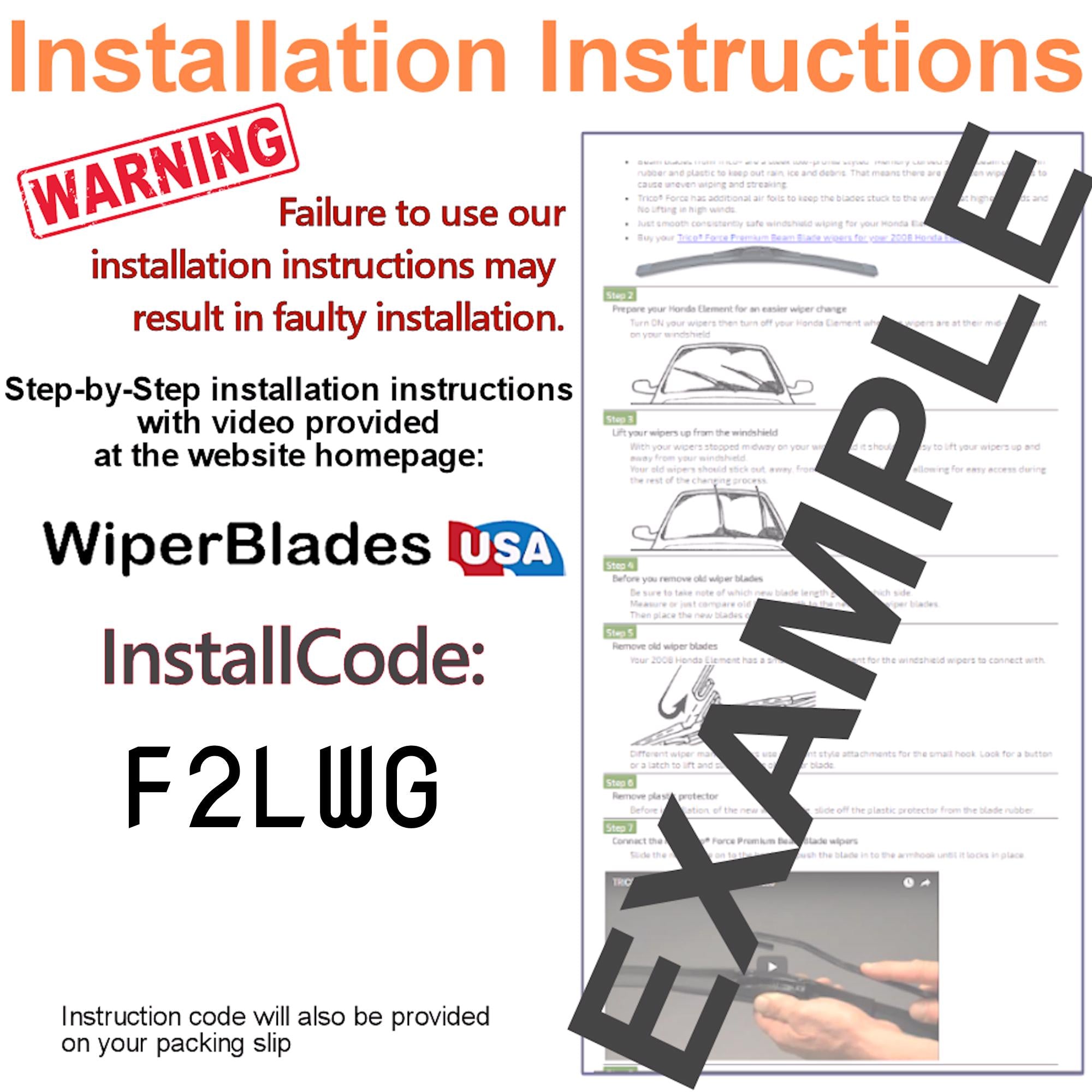 2017 Toyota Corolla iM Wiper Blades w/2yr Wear Warranty (Set of 2) Beam Wipers