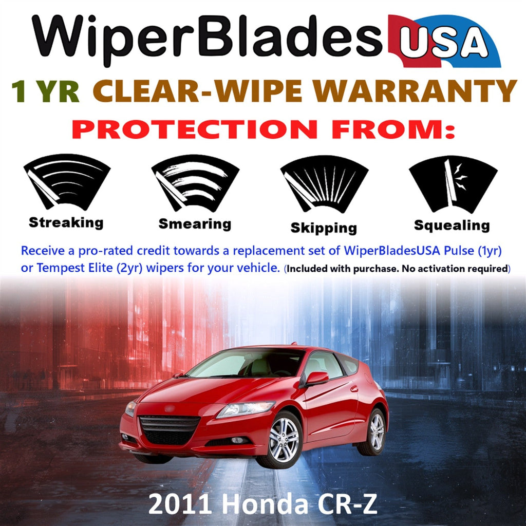 2011 Honda CR-Z Wiper Blades w/1yr Wear Warranty (Set of 3) w/Rear Wipers