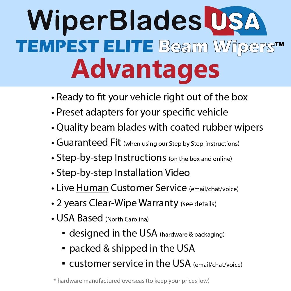 2009 Toyota 4Runner Wiper Blades w/2yr Wear Warranty (Set of 3) w/Rear Wipers