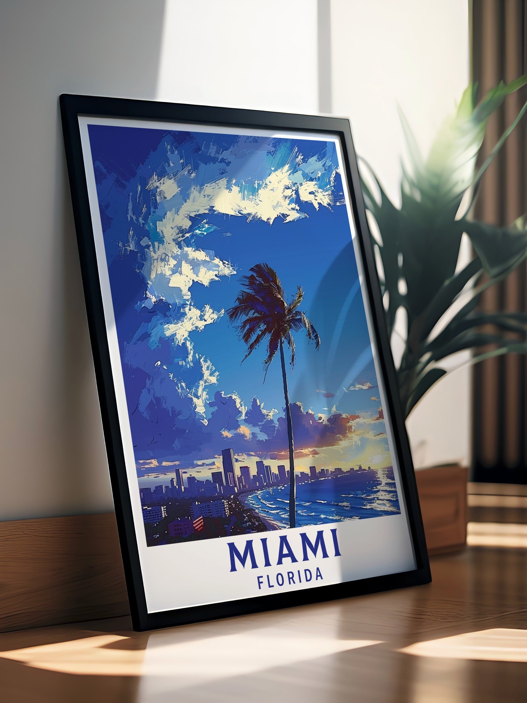 Miami  South Beach Poster - Florida Art Print - Miami Beach Wall Print - Miami Travel Poster