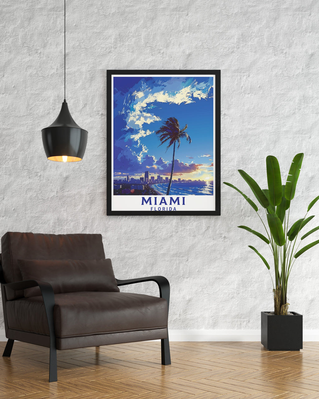 Miami  South Beach Poster - Florida Art Print - Miami Beach Wall Print - Miami Travel Poster