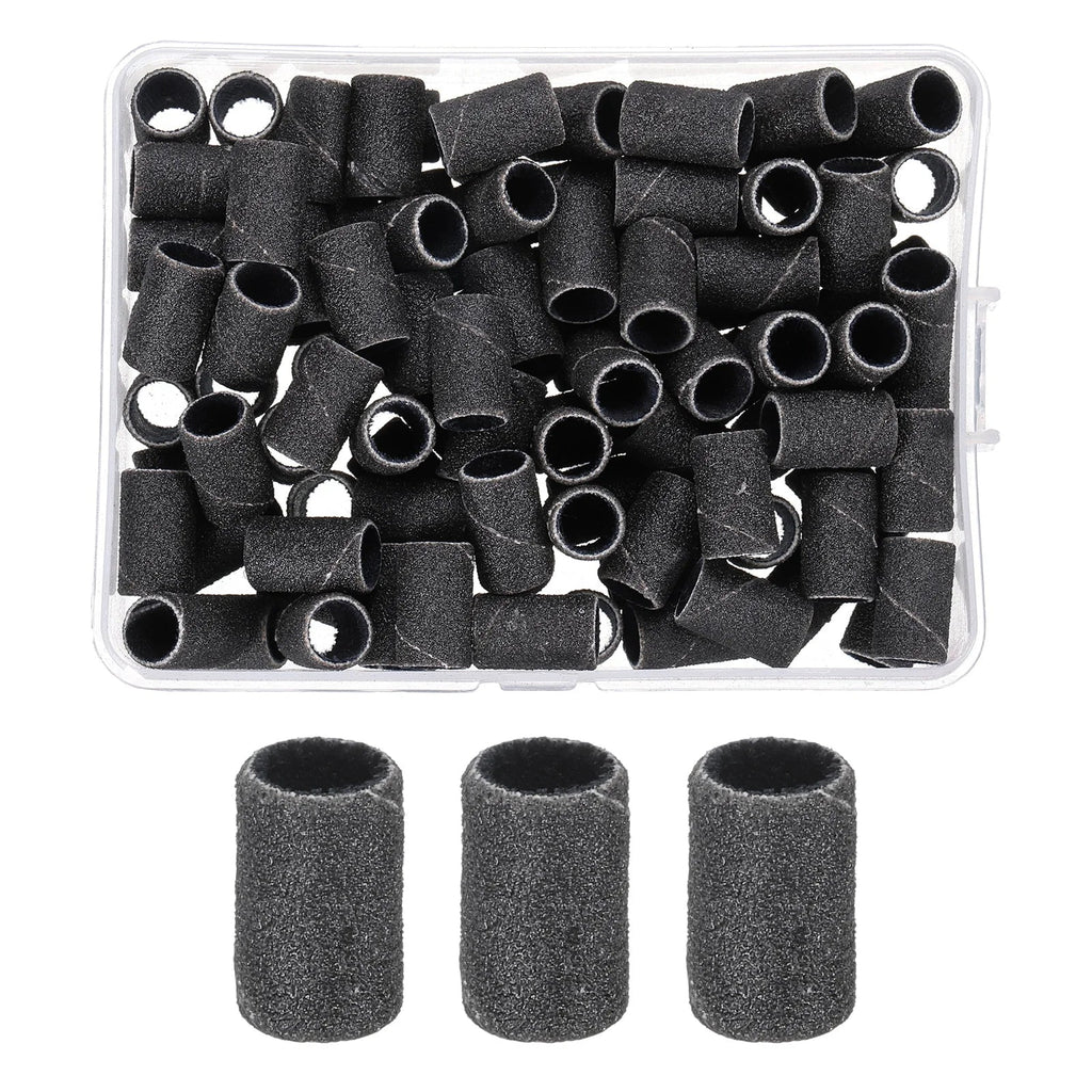 Nail Sanding Ring Bands 80/120/180 Grit Electric Manicure Drill Grinding Heads UV Gel Polish Removal Pedicure Abrasive Tools